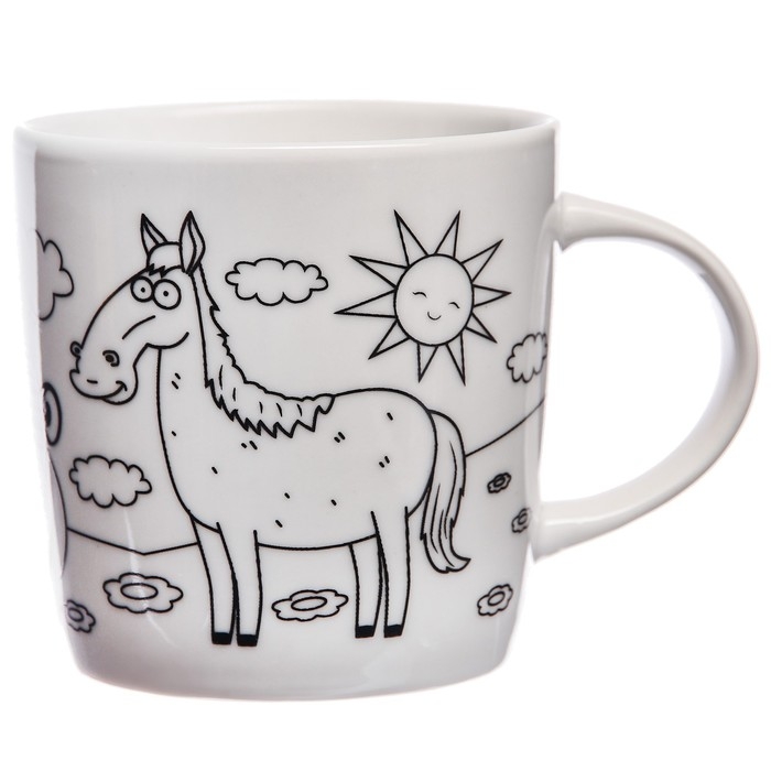 Набор, кружка под раскраску, 250 мл, Синий трактор Набор, кружка под раскраску, 250 мл, Синий трактор