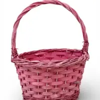 Корзина плетеная ива 28 х 20 х 11 см ручка 14 см, розовый