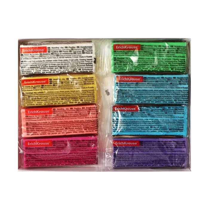 Пластилин 8 цветов, 144 г, ErichKrause Пластилин 8 цветов, 144 г, ErichKrause "Jolly Friends Pastel", со стеком, в картонной упаковке