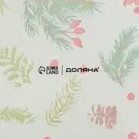 Блюдо новогоднее сервировочное Доляна &laquo;Еловые ветки&raquo;, 25&times;15 см, стекло, белое, зелёное
