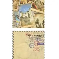 Бумага цветная для скрапбукинга &laquo;Путешествие&raquo;, 6 листов, гофрированный, 15&times;15 см, 150 г/м&sup2;, в пакете
