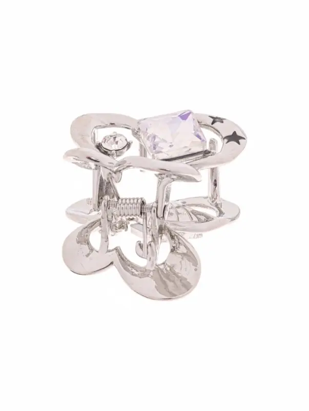 Крабик для волос &laquo;Эйвери стиль&raquo;, бабочка, 3 см, серебристый