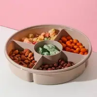 Менажница с крышкой IDEA, 5 секций, пластик, бежевый