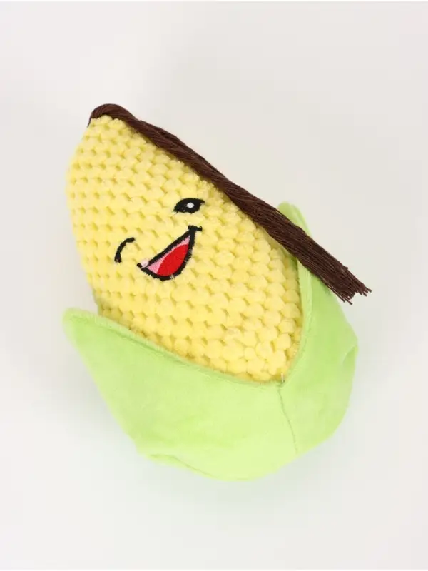 Игрушка мягкая для собак "Кукуруза", с пищалкой, 18 см, желтая