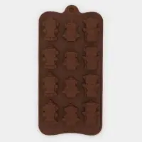 Форма для шоколада Доляна &laquo;Роботы&raquo;, силикон, 21&times;11&times;1.5 см, 12 ячеек, коричневая