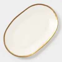 Блюдо сервировочное Magistro Poursephona, 37&times;24 см, фарфор, бежевое