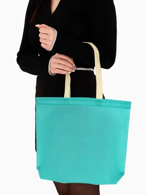 Пакет с петлевой ручкой, сумка - шопер &laquo;Эко&raquo;, 38&times;32&times;10 см, бирюзовый