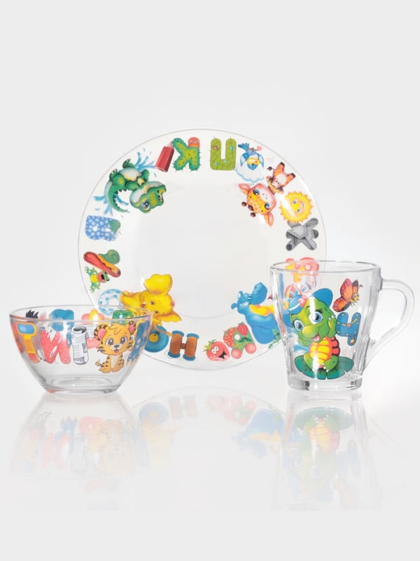 Набор для завтрака   Набор для завтрака  "Абвгдейка" (салатник+тарелка+кружка для чая)