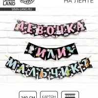 Гирлянда на ленте «Мальчик или девочка», гендер, длина 240 см