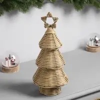 Светодиодная фигура &laquo;Ёлочка плетёная&raquo;, 30&times;13&times;13 см, 20 LED, от батареек ААх2, свечение тёплое белое