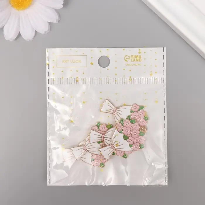 Декор для творчества металл, эмаль Декор для творчества металл, эмаль "Букет цветов" 3,4х2,5 см