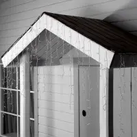 Гирлянда &laquo;Бахрома&raquo; 3&times;0.9 м, IP44, УМС, прозрачная нить, 232 LED, свечение тёплое белое, 220 В