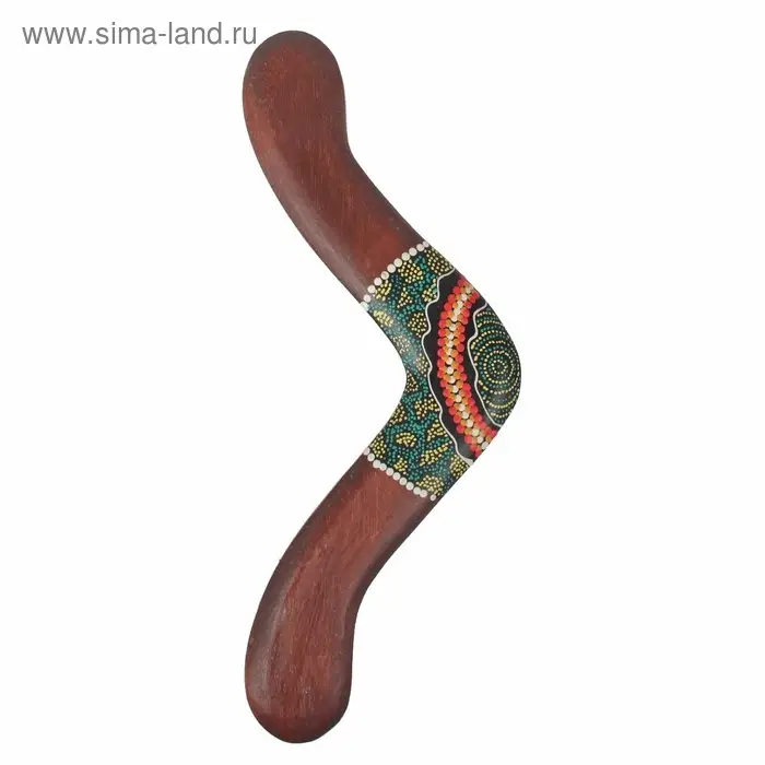 Сувенир "Бумеранг с точечной росписью" коричневый 40х7х1 см МИКС