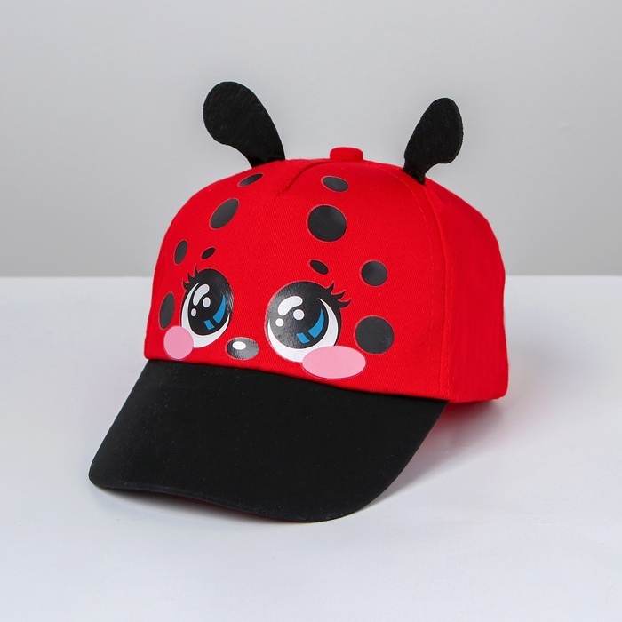 Кепка детская для девочки «Божья коровка» с усиками, р-р 52-54 , 5-7 лет Кепка детская для девочки «Божья коровка» с усиками, р-р 52-54 , 5-7 лет