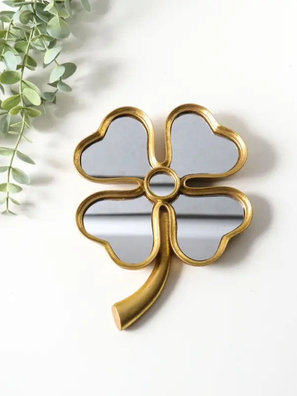 Панно настенное полистоун &laquo;Зеркальный клевер&raquo;, под золото, 15.5&times;2.2&times;21 см