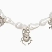 Бусы "Жемчуг" скоробей, 40+уудл. №10, цвет белый в серебре