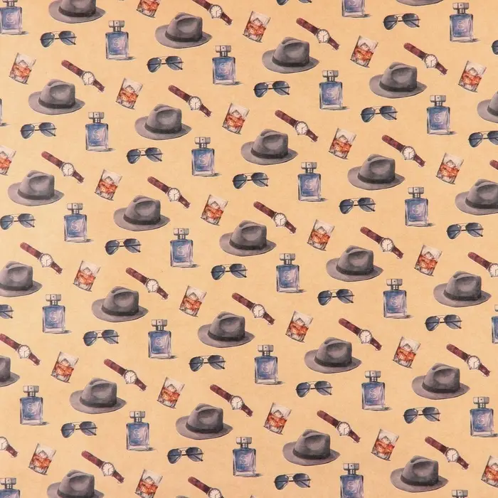 Бумага упаковочная крафтовая &laquo;Шляпы&raquo;, 50 х 70 см