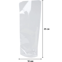 Пакет БОПП 100х250 мм (донная складка 40+40) 35 мкм 100 шт/уп