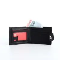 Портмоне мужское &laquo;Бадр&raquo;, на кнопке, отдел для карт, монет, чёрное