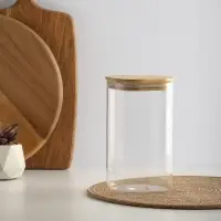 VETTA ЭКО Вуд Банка для хранения 1300мл, 18,5х10х10см, стекло, бамбук