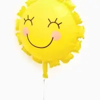 Воздушный шар фольгированный 22" "Солнышко" цвет желтый