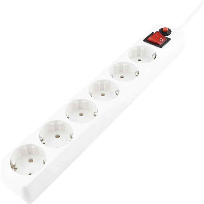 Сетевой фильтр Гарнизон ECL-6-W-5 6р/5м, 10А, ур.защиты 4, белый