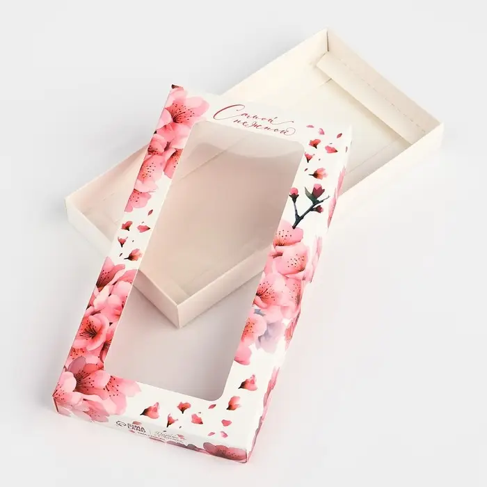 Коробка для шоколада «Сакура», с окном, 16.4 х 8.4 х 1.7 см Коробка для шоколада «Сакура», с окном, 16.4 х 8.4 х 1.7 см