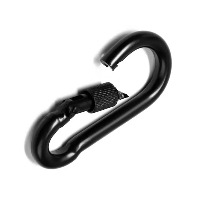 Карабин монтажный с фиксатором ТУНДРА krep, DIN5299D, 8×80 мм, черный, 1 шт. Карабин монтажный с фиксатором ТУНДРА krep, DIN5299D, 8×80 мм, черный, 1 шт.