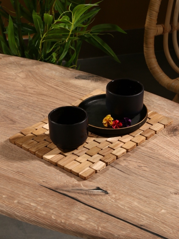 Коврик из тикового дерева, 30х20х0,7 см