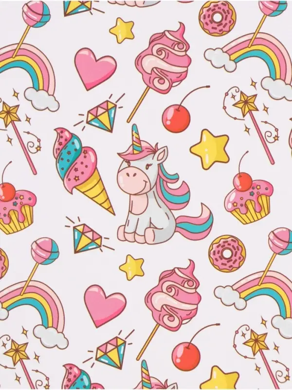 Бумага упаковочная глянцевая &laquo;Единорожки&raquo;, 70&times;100 см, 1 лист