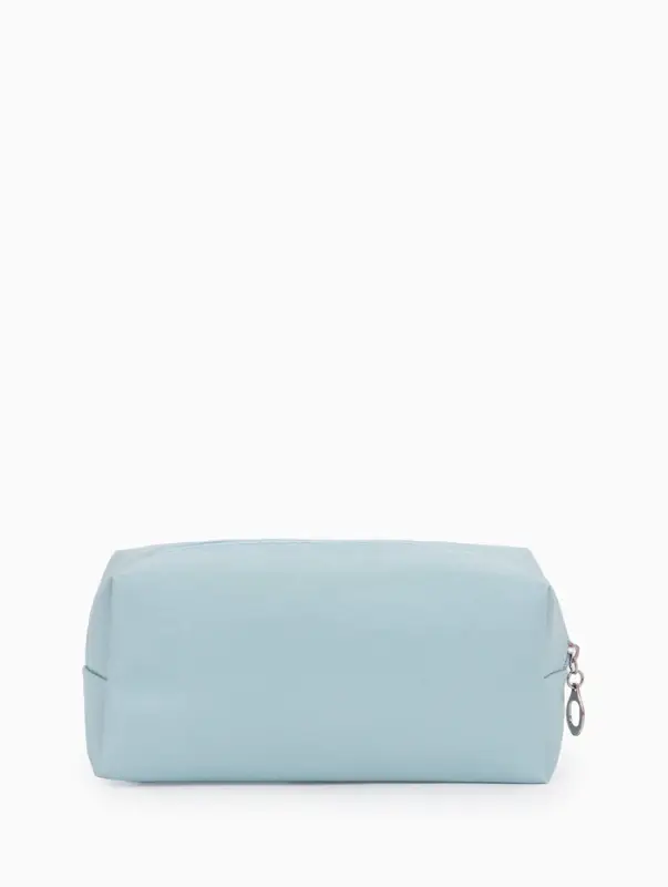 Косметичка женская ONE COLOR, на молнии, экокожа, голубая