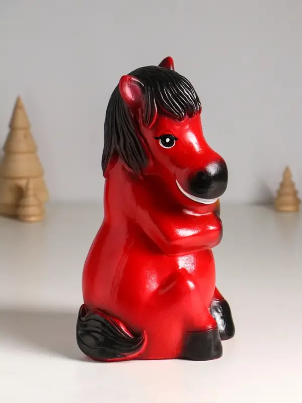 Копилка Копилка "Огненный конь с сердцем" 24 см, красный