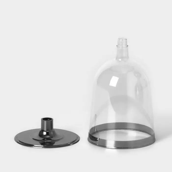 Бокал пластиковый одноразовый для вина «Кристалл», 200 мл, с металлизированными каемками, цвет прозрачный, 6 шт/уп