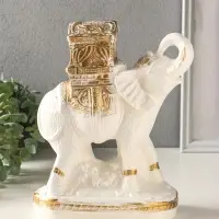 Копилка для денег &laquo;Слон Богатство&raquo;, гипс, белый, 29&times;21&times;9 см