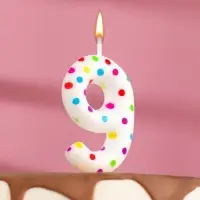 Свеча в торт на день рождения «Цифра 9», 5.5 см