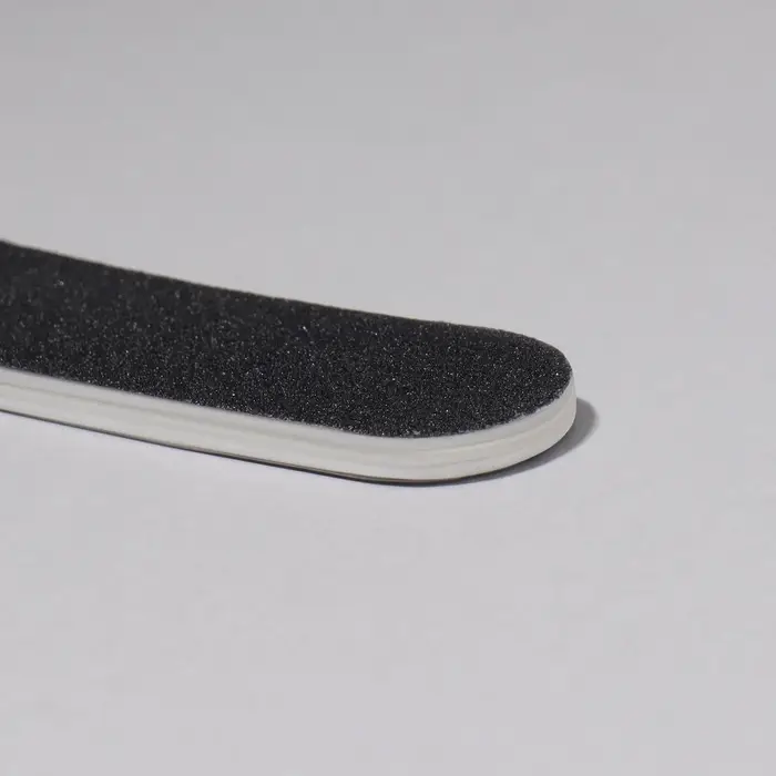 Пилка для ногтей, бумеранг, 100/180 грит, 18 см, фасовка 20 шт., чёрная