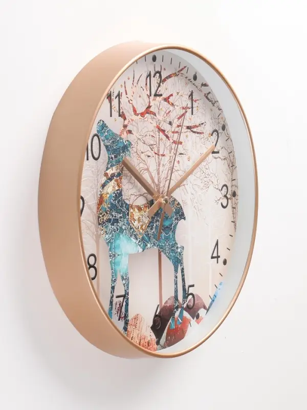 Часы настенные интерьерные &laquo;Олень&raquo;, бесшумные, плавный ход, d=30 см, от батарейки 1&times;АА