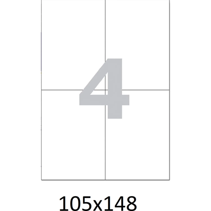 Этикетки самоклеящиеся 105х148 мм./4 шт. на лис.А4(100л./уп)