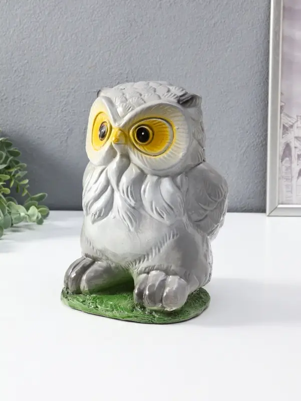 Копилка "Сова" 25 см, серый