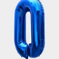 Воздушный шар фольгированный 40" &laquo;Цифра 0&raquo;, темно-синий