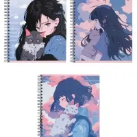 Компл тетр из 3шт 96л кл на гребне Аниме Девочка с котом, обл мел карт, офсет (10296906) Компл тетр из 3шт 96л кл на гребне Аниме Девочка с котом, обл мел карт, офсет (10296906)