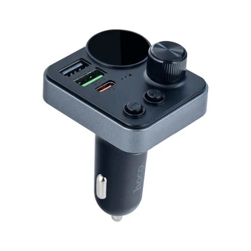 Трансмиттер АЗУ E86 HOCO PD30W + 2 USB car BT FM чёрный