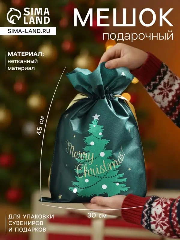 Мешок подарочный новогодний &laquo;Новогоднее чудо&raquo;, 30&times;45 см