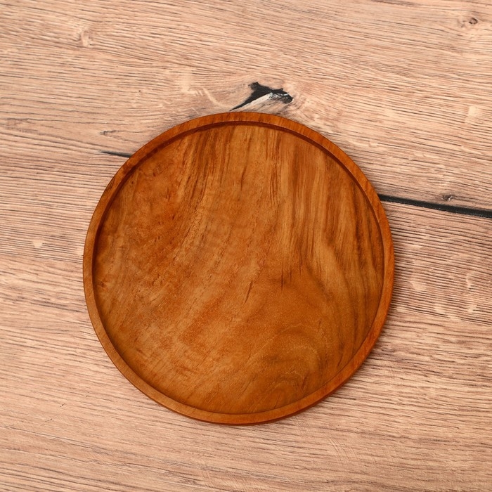 Блюдо 20х20х2 см, тиковое дерево