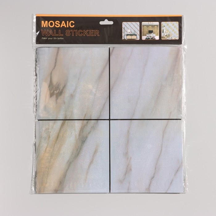 Панель самоклеящаяся 30*30см мягкая мрамор светлый Панель самоклеящаяся 30*30см мягкая мрамор светлый