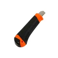 Нож универсальный ЛОМ, 2К корпус, металлическая направляющая, 18 мм