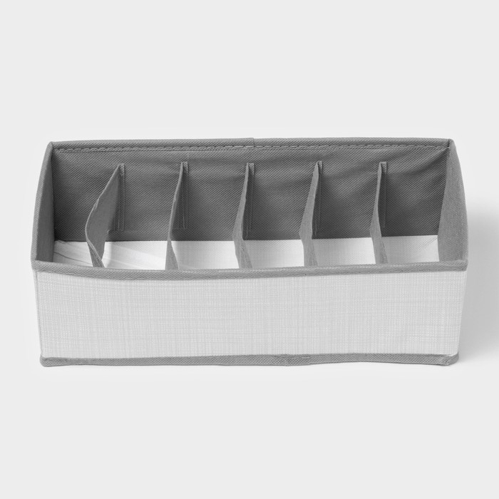 Органайзер для хранения белья «Нить», 6 ячеек, 32,5×15,5×10 см, цвет серый Органайзер для хранения белья «Нить», 6 ячеек, 32,5×15,5×10 см, цвет серый