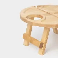 Столик - поднос для вина Adelica, менажница со складными ножками, на 2 персоны, d=32&times;1.8 см, дерево берёза