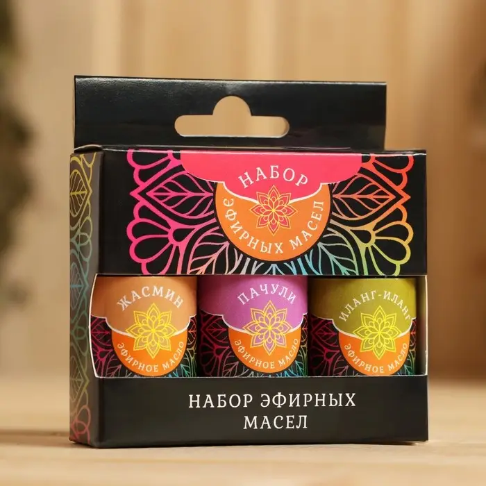 Масло эфирное жасмин, пачули, иланг-иланг, 3 шт. по 15 мл