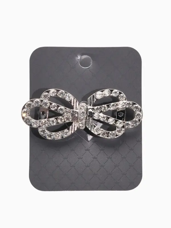 Зажим для кардигана Зажим для кардигана "Ажур", корона, цвет белый в серебре